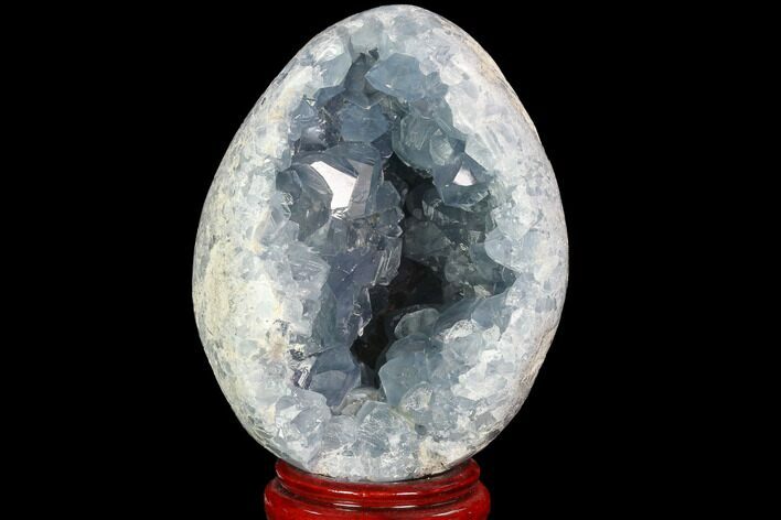 Crystal Filled Celestine (Celestite) Egg Geode - Madagascar #98841